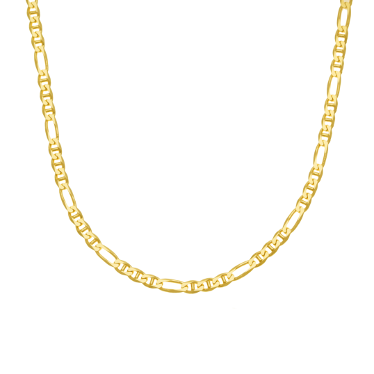 Collier en or jaune, maille marine alternée 1X3