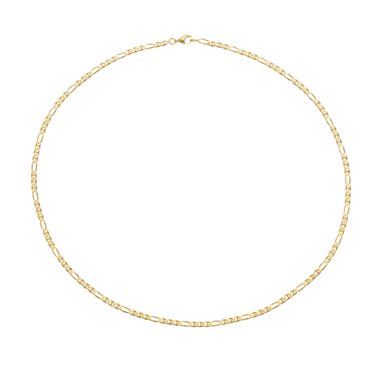 Collier en or jaune, maille marine alternée 1X3