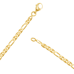 Collier en or jaune, maille marine alternée 1X3
