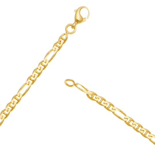 Collier en or jaune, maille marine alternée 1X3