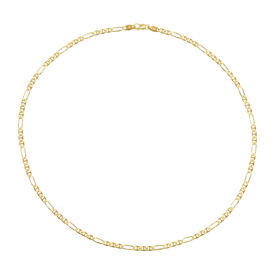 Collier en or jaune, maille marine alternée 1X3