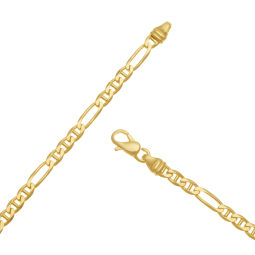 Collier en or jaune, maille marine alternée 1X3