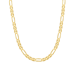 Collier en or jaune, maille marine alternée 1X3