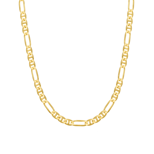 Collier en or jaune, maille marine alternée 1X3