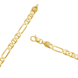 Collier en or jaune, maille marine alternée 1X3