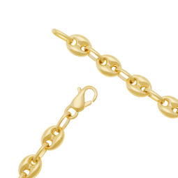 Chaîne en or jaune, maille grain de café