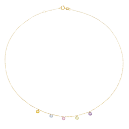 Collier en or jaune et oxydes de zirconium briolettes