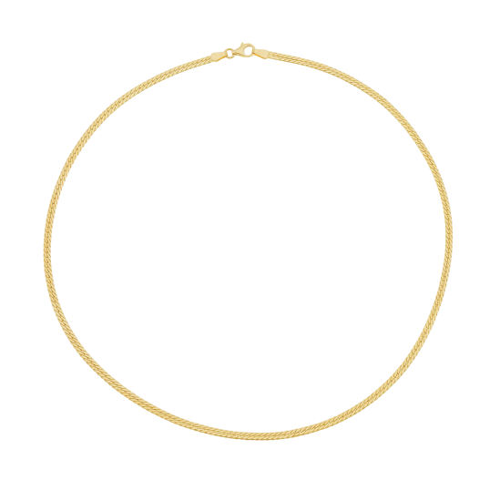 Collier en or jaune, maille anglaise Collier en or jaune, maille anglaise