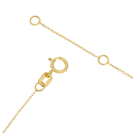 Collier en or jaune, trefle et fer à cheval 