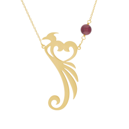 Collier en or jaune et grenat, phénix