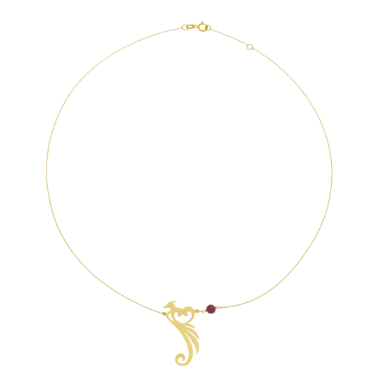 Collier en or jaune et grenat, phénix