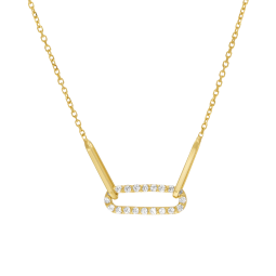 Collier en or jaune et oxydes de zirconium