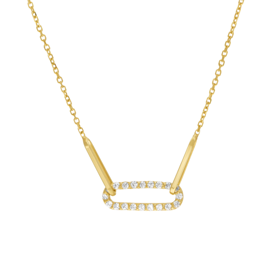 Collier en or jaune et oxydes de zirconium
