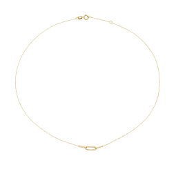 Collier en or jaune et oxydes de zirconium