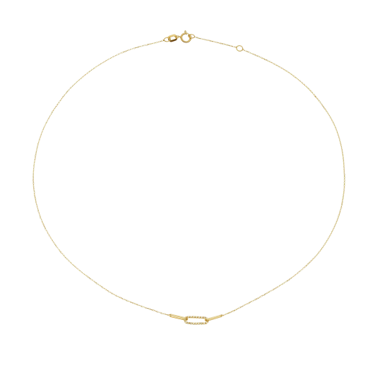 Collier en or jaune et oxydes de zirconium