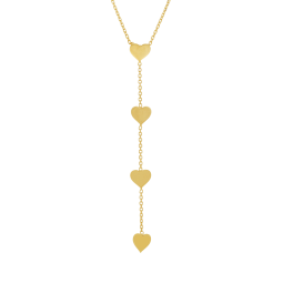 Collier en or jaune, coeurs