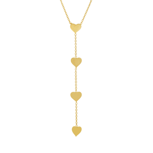Collier en or jaune, coeurs Collier en or jaune, coeurs