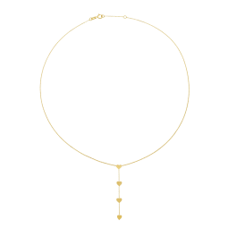 Collier en or jaune, coeurs