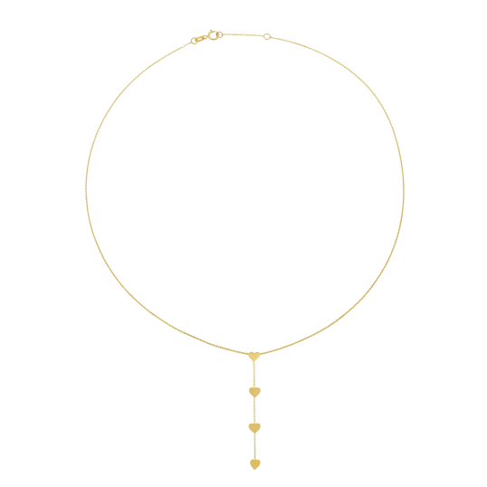 Collier en or jaune, coeurs Collier en or jaune, coeurs