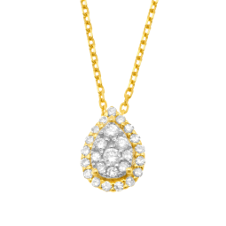 Collier en or jaune et rhodié, diamants