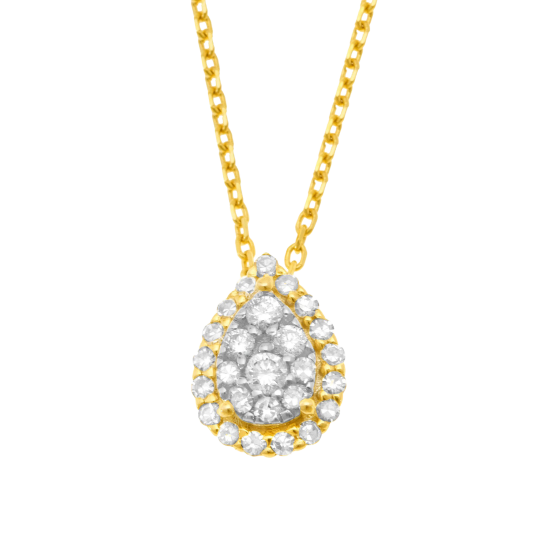 Collier en or jaune et rhodié, diamants