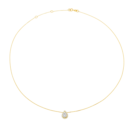 Collier en or jaune et rhodié, diamants