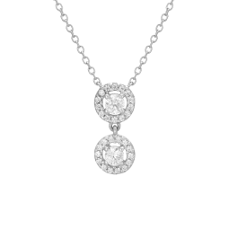 Collier en or gris et oxydes de zirconium