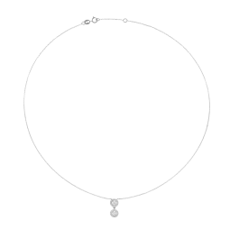 Collier en or gris et oxydes de zirconium