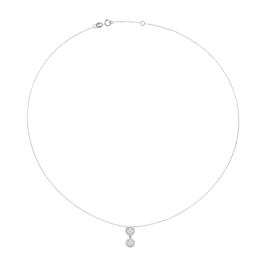 Collier en or gris et oxydes de zirconium