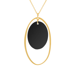Collier en or jaune et onyx
