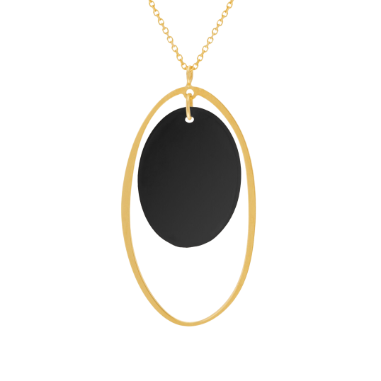 Collier en or jaune et onyx