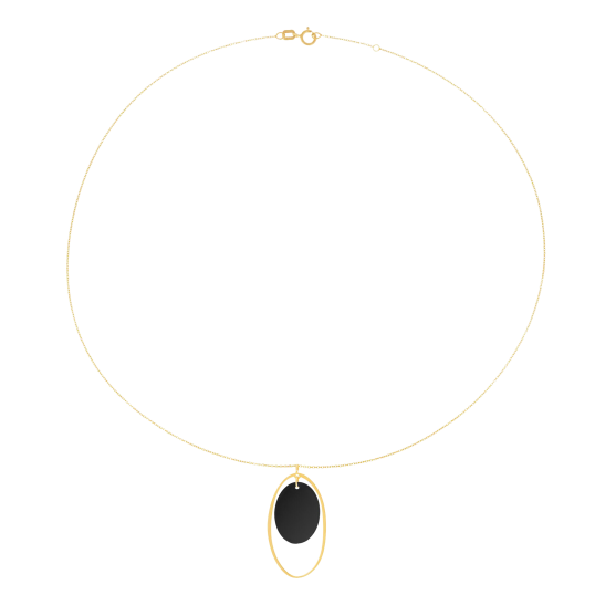 Collier en or jaune et onyx