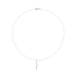 Collier en or gris et oxydes de zirconium
