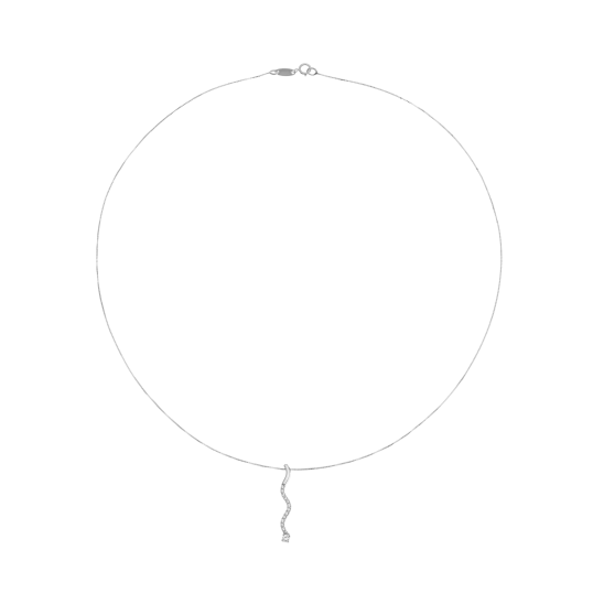 Collier en or gris et oxydes de zirconium