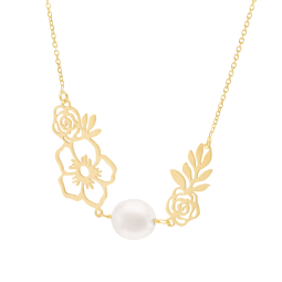 Collier en or jaune et perle de culture