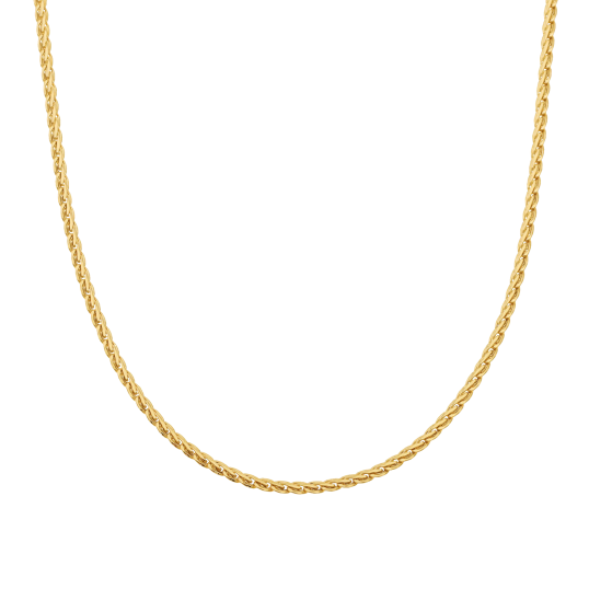 Collier en or jaune, maille palmier plat