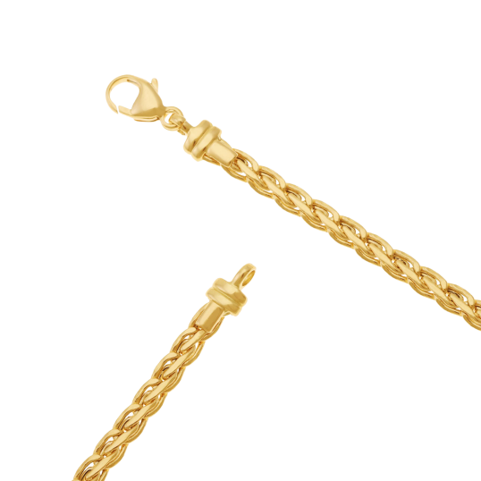 Collier en or jaune, maille palmier plat