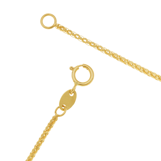 Collier en or jaune, maille pop corn Collier en or jaune, maille pop corn