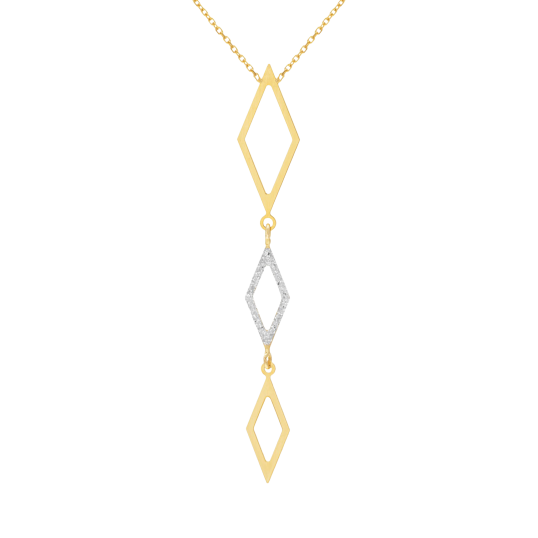 Collier en or jaune et laque pailletée