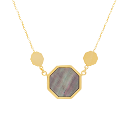 Collier en or jaune et nacre grise