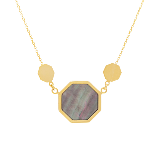 Collier en or jaune et nacre grise