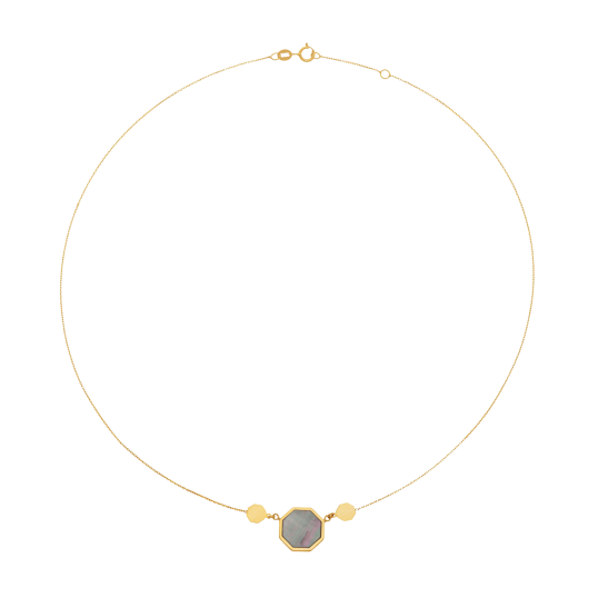 Collier en or jaune et nacre grise