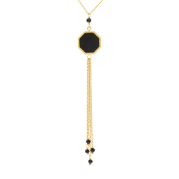 Collier en or jaune, onyx et spinelles