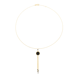 Collier en or jaune, onyx et spinelles