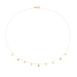 Collier en or jaune et laque pailletée