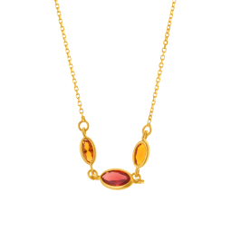Collier en or jaune et oxydes de zirconium