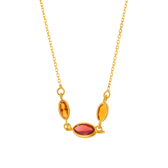 Collier en or jaune et oxydes de zirconium