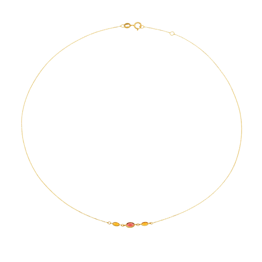 Collier en or jaune et oxydes de zirconium