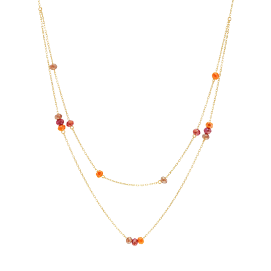 Collier en or jaune et verre