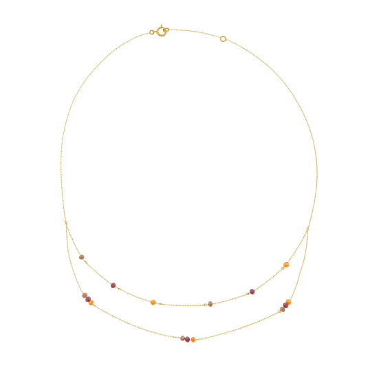 Collier en or jaune et verre